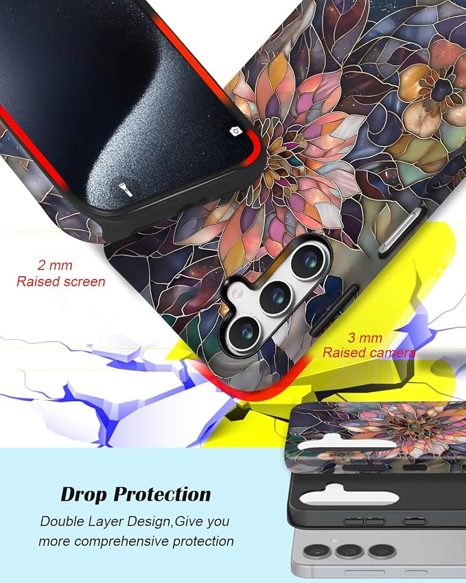 Compatible for Samsung Galaxy S25 FE 5G Case, Dual Layer Heavy Duty 2 in 1 - Image 3