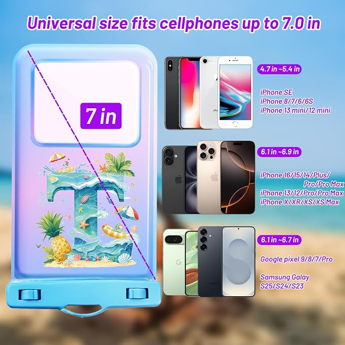 Personalized Initial Waterproof Phone Pouch Case - Image 2