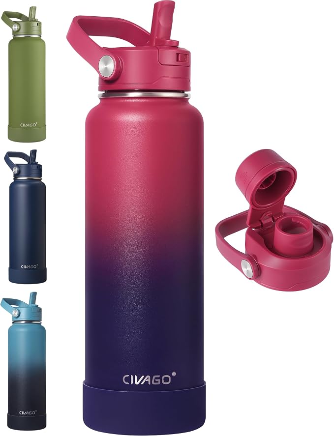 CIVAGO 40 oz Insulated Stainless Steel Water Bottle by CIVAGO