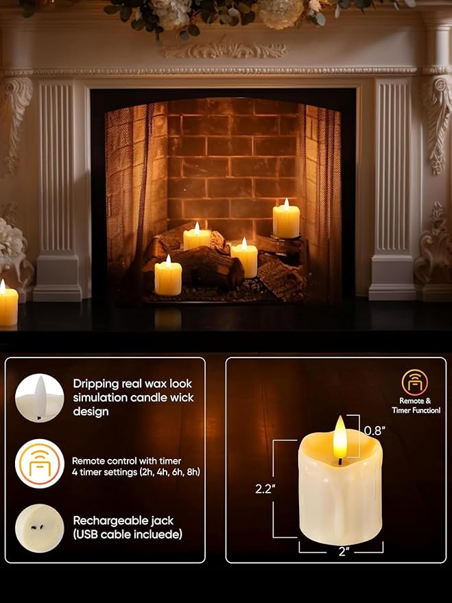 Homemory Rechargeable Flameless Candles - Image 4
