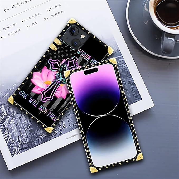 Compatible with iPhone 14 Case, Praying Cross Hands Luxury Golden Decoration - Image 6
