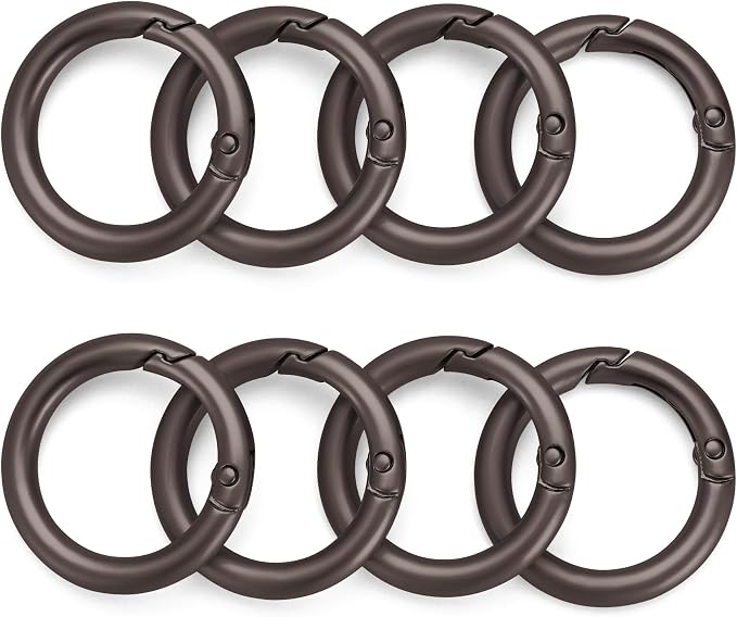 Gkeygo Key Ring Clip, 1 Inch Keychain Rings, 8 Pack Round Carabiner Clip - Image 7