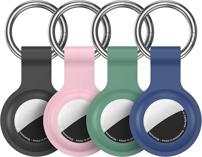 Compatible with AirTag Holder Case Keychain 4 Pack, by HATALKIN