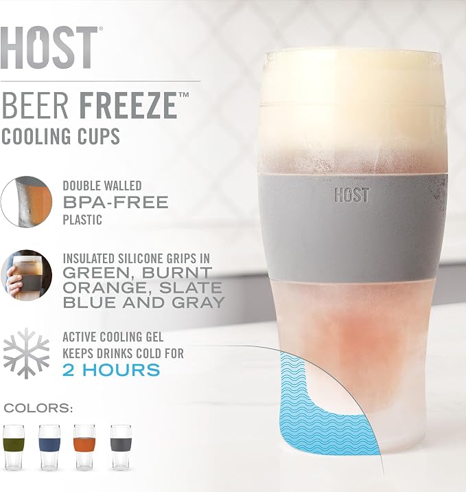 HOST Beer FREEZE Beer Glass Cups Set Drinking Glasses, Freezer Mugs - Image 3