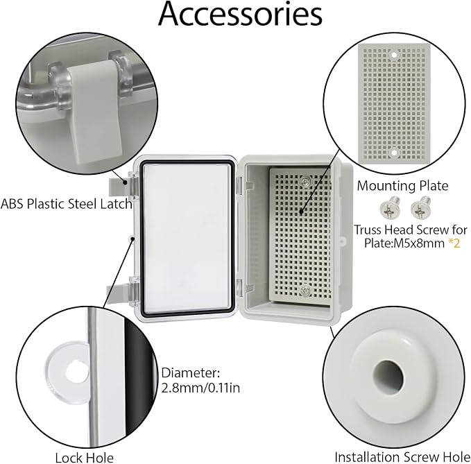 ABS Plastic Dustproof Waterproof IP65 Junction Box Hinged Shell Universal - Image 5
