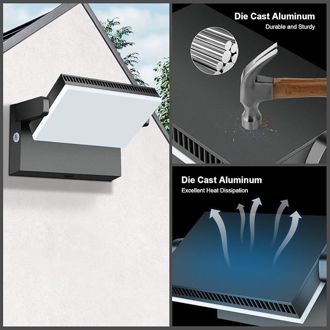Modern Sleek LED Flood Light, 360° Rotatable 120W Commercial Wall Pack - Image 6
