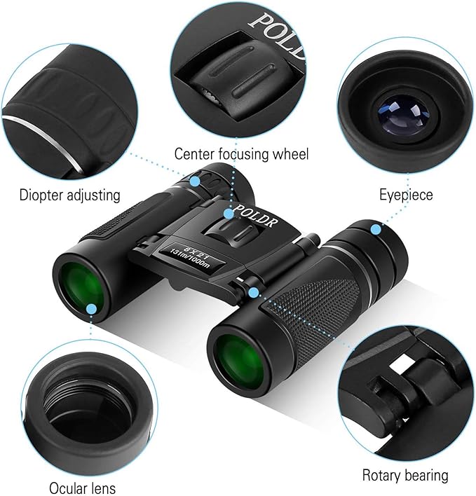 POLDR 8x21 Small Compact Lightweight Binoculars - Image 3
