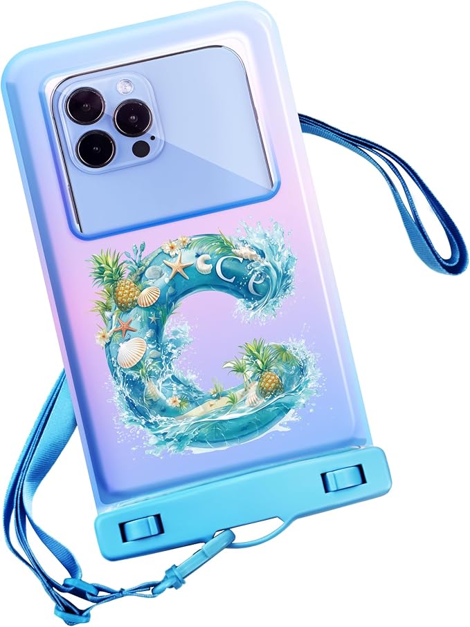 Personalized Initial Waterproof Phone Pouch Case by Unknown