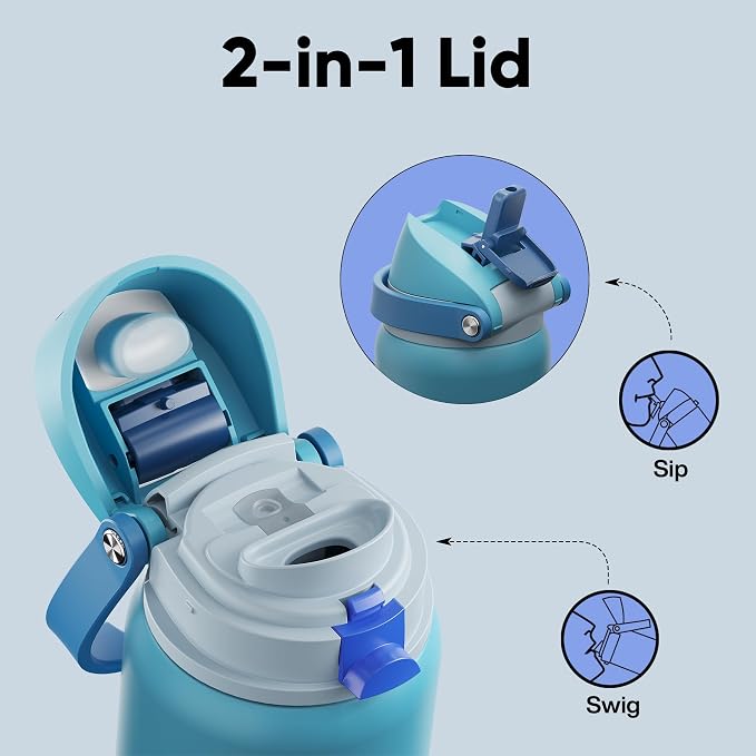 Insulated Water Bottle with Straw - Image 3
