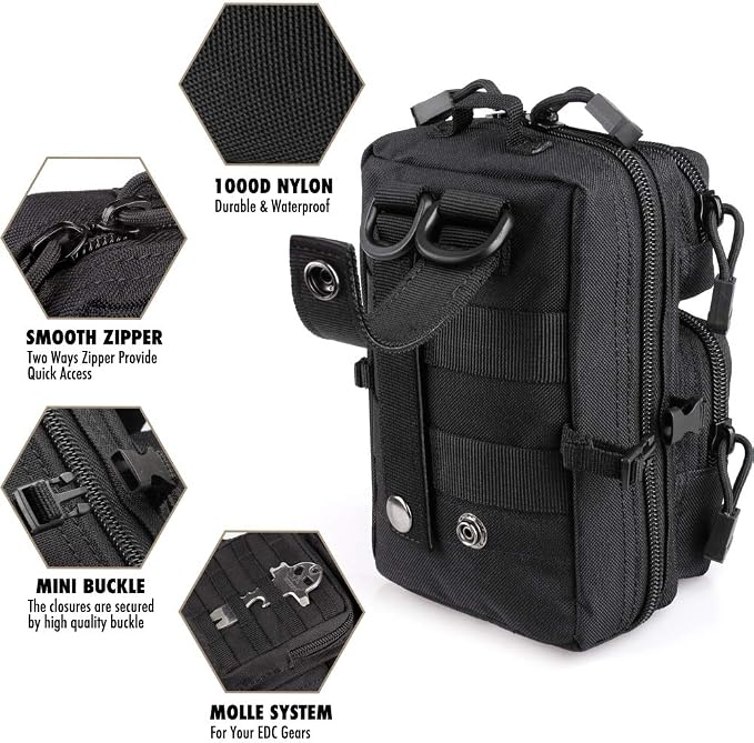 LIVANS Tactical Molle Utility Pouch, EDC Tool Pouch Tactical Phone Pouches Mini - Image 5