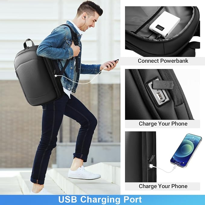 hk Business Backpack for Men 17 Inch, Slim & Expandable Waterproof Travel - Image 2