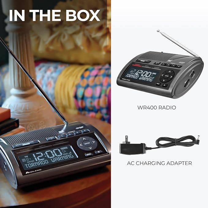 Midland - WR400 Weather Radio Deluxe - NOAA Emergency Alert Scanner – Home Use - Image 7