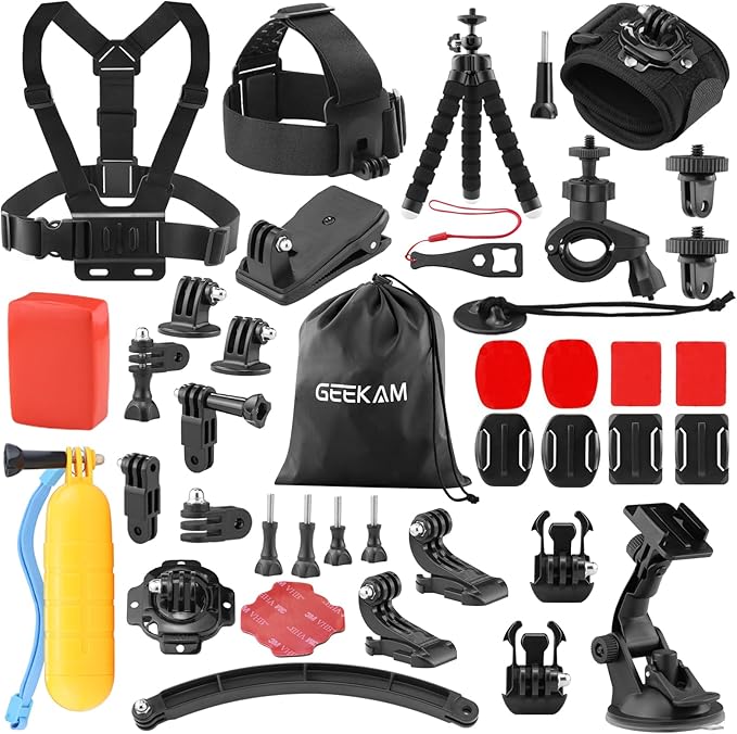 Action Camera Accessories Kit by GEEKAM