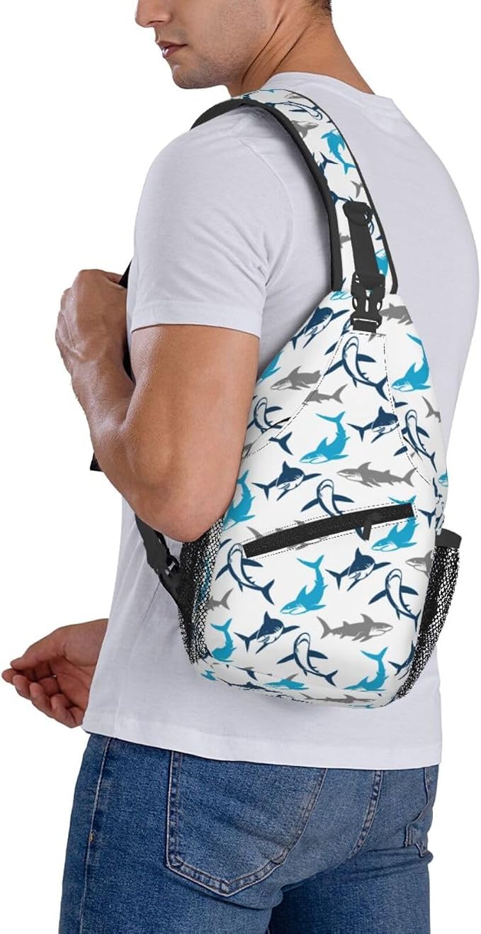 Shark Print Crossbody Sling Bags - Image 7