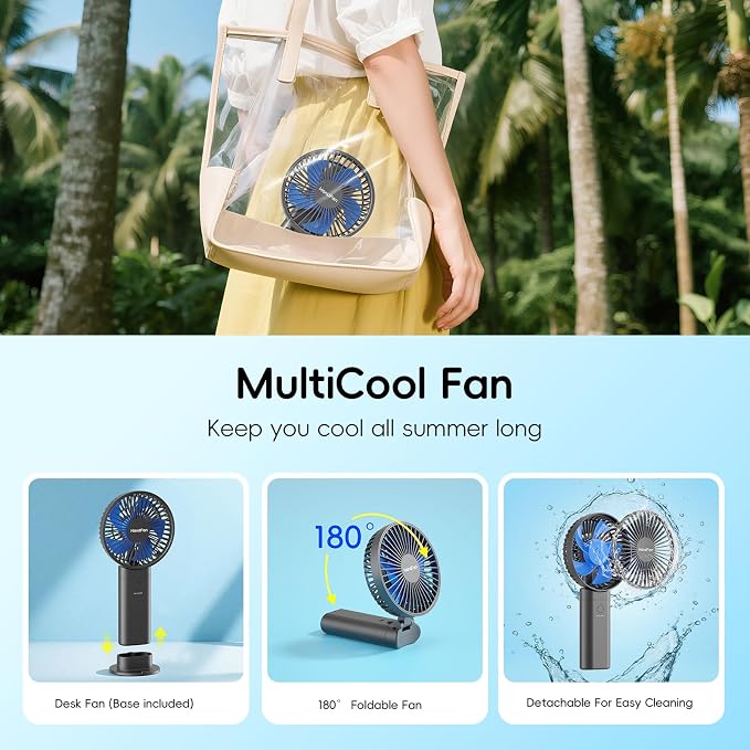 HandFan Upgraded 10, 000 mAh Quiet Handheld Fan - Image 6