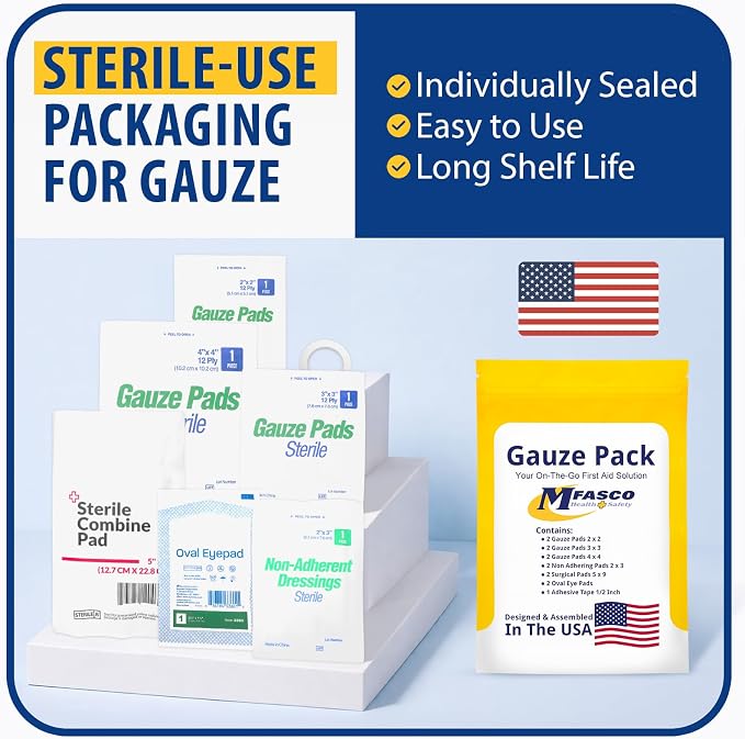 MFASCO First Aid Kit Refill Supplies Gauze Pack Refill - Image 3