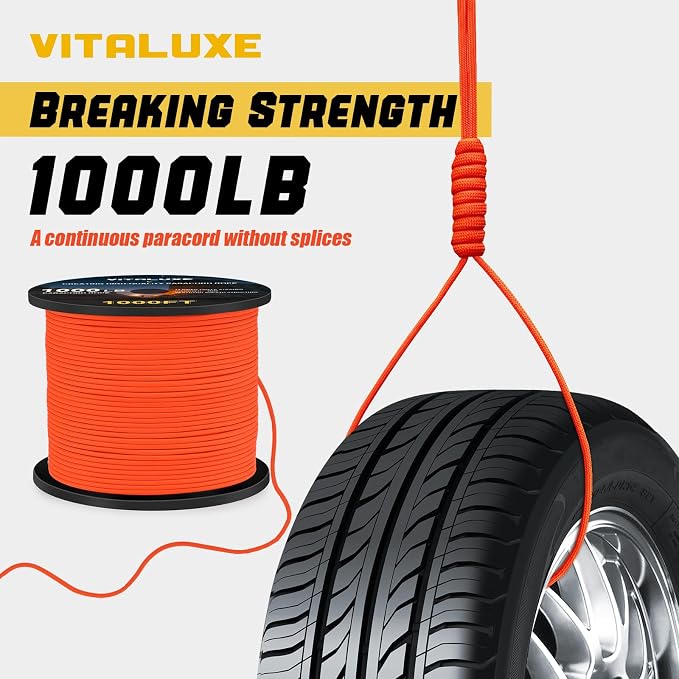 1000lb Paracord Rope, 4mm 12 Triple Strands Paracord, Heavy Duty Tactical - Image 2