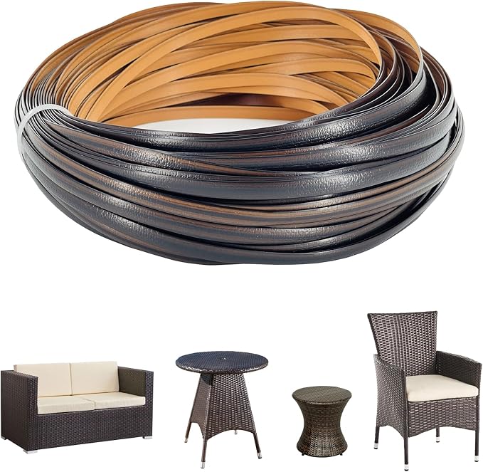 120 Ft Wicker Repair Kit, Plastic Wicker Repair Supplies, Mixed Dark Brown by Laphivieh