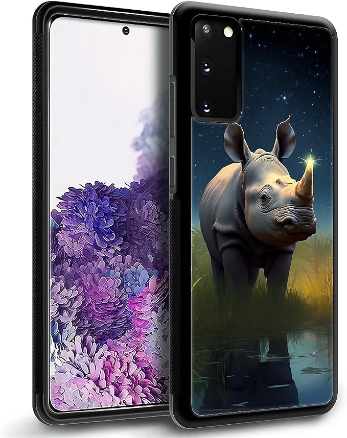 for Samsung Galaxy S20 Case, Rhino Water Marshes Pattern Graphic Design Girl - Image 4