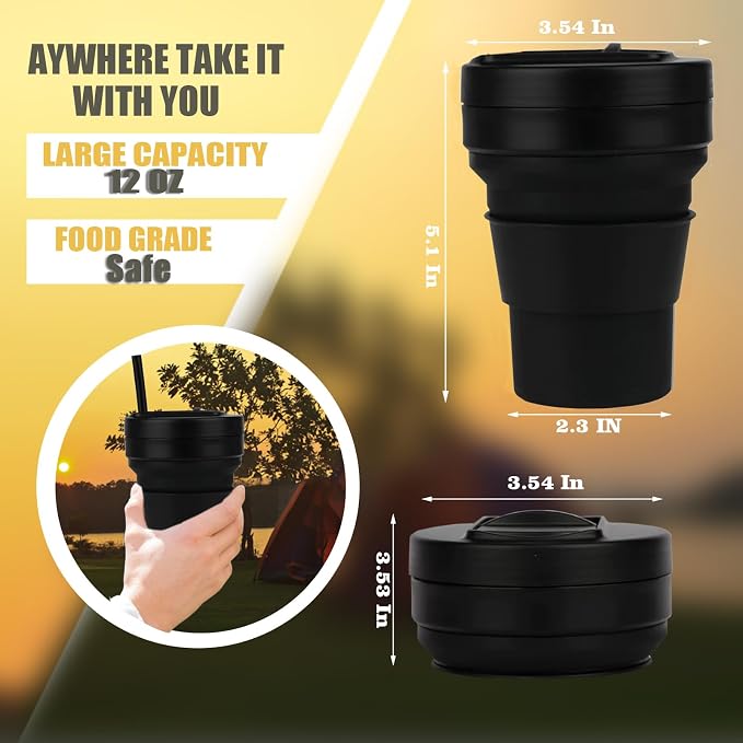 12 Oz Silicone Collapsible Travel Cup - Image 3