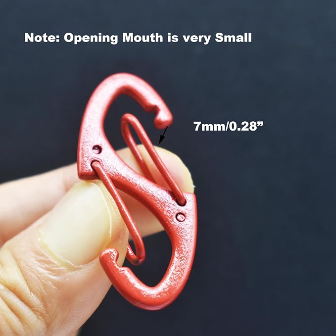 Small Carabiner Clips 1.6 inch Metal Double Sided Spring Gate Snap Hooks - Image 2
