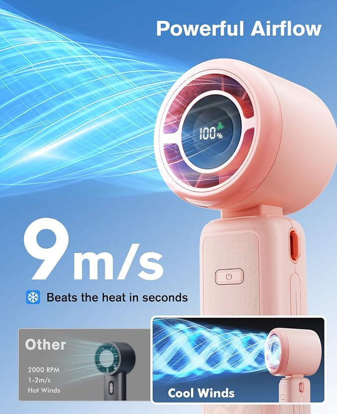 WHATOOK Portable Personal Handheld Fan: High Speed Cooling Fan, 12 Hours - Image 4