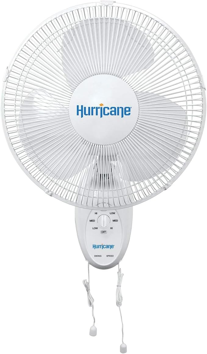 Hurricane 16" Supreme Oscillating Wall Mount Fan w/ 3 Quiet Speeds, Workshops & - Image 8