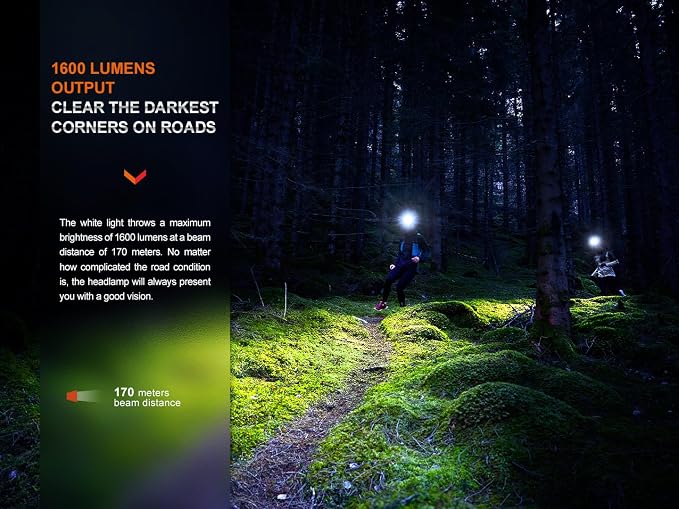 Fenix HM65R-T V2.0 Running Headlamp, 1600 Lumen White Light and Warm White Dual - Image 3