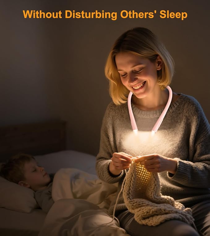 Gritin Book Light, Eye Caring 4-Color & 5-Brightness Neck Light Reading Light- - Image 9