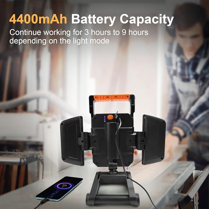 Tresda 4000LM LED Work Light Rechargeable - Image 7