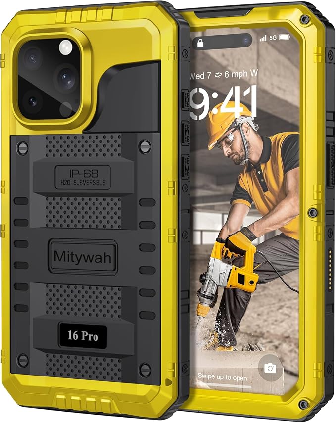 Mitywah Waterproof Case for iPhone 16 Pro, Shockproof Heavy Duty Case by Mitywah