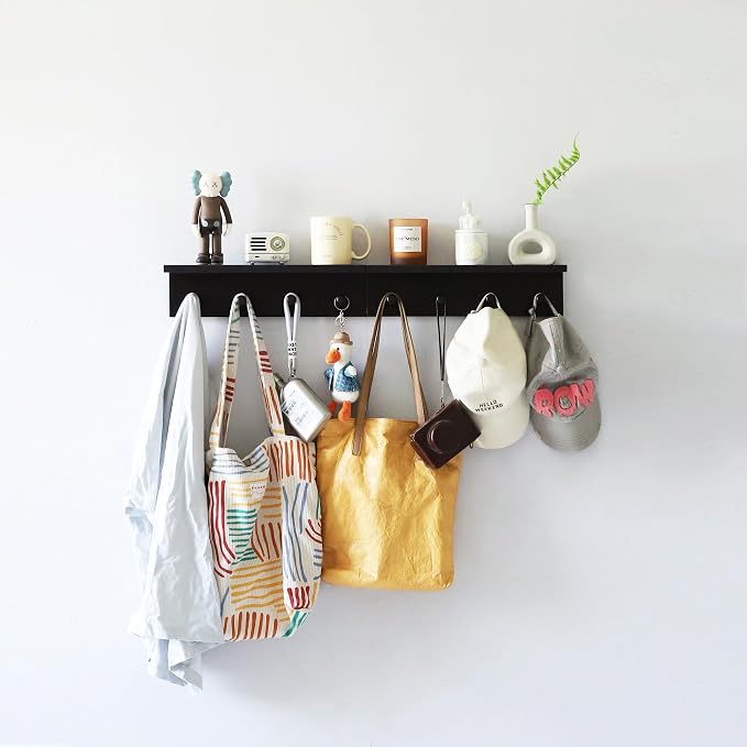 Entrance Coat Rack ，Coat Hooks, Wall-Mounted Wooden Hook Rack, Wall-Mounted - Image 8