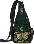 FyLybois Moth Sling Bag for Women Lightweight Crossbody Backpack Casual Daypack by FyLybois