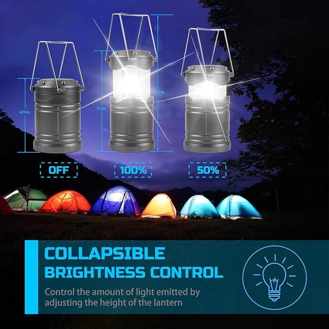 Lichamp LED Camping Lantern, 4 Pack Battery Powered Flashlight - Image 4