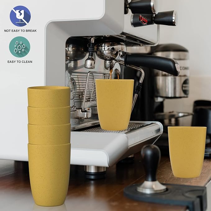 Wheat Straw Cups 6 PCS Good Alternative to Plastic Reusable Cups 20 oz - Image 8