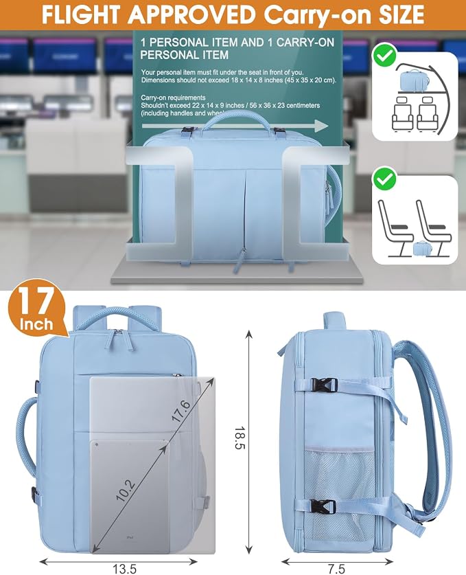 Capolo Travel Backpack for Women Men Waterproof Laptop Backpack Airlines - Image 5