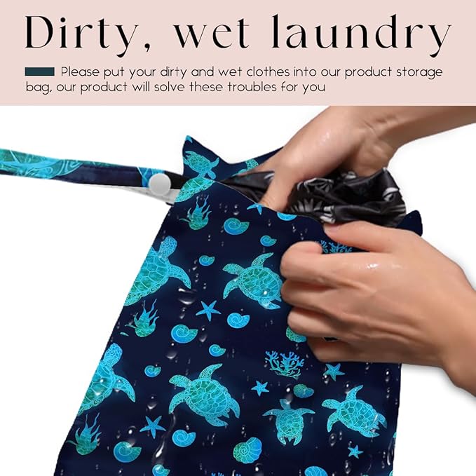Waterproof Wet Bag for Swimsuit, Travel Beach Wet Dry Bag, Hidden Zipper - Image 3