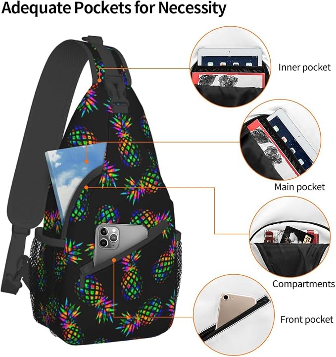 Sling Backpack For Men Hiking Daypack Crossbody Shoulder Bag Travel Chest Pack - Image 6