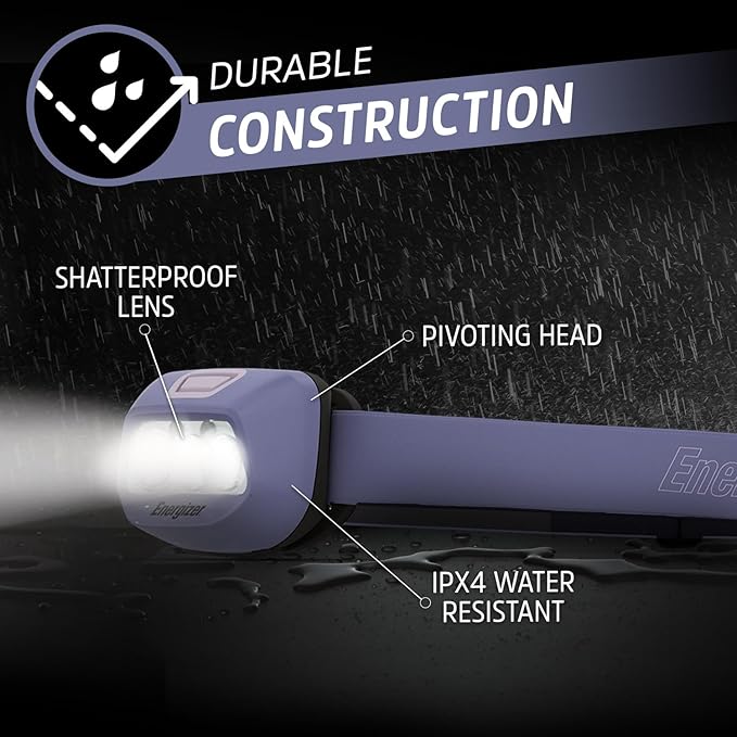 Energizer HDL30 Purple Multi-Colored LED Headlamp, 400 Lumen, IPX4 Water - Image 3
