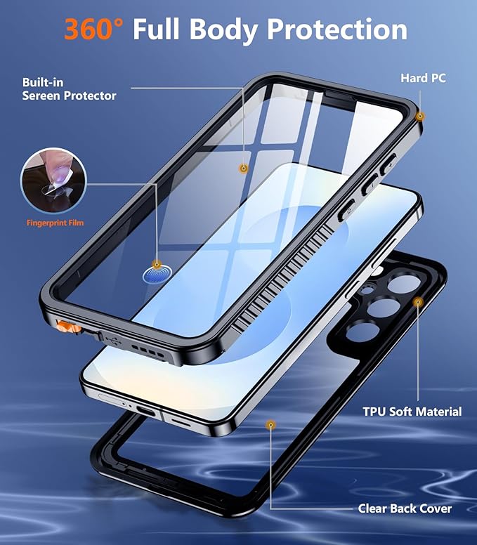 Temdan Compatible with Samsung Galaxy S25 Case Waterproof with Belt Clip Holster - Image 5