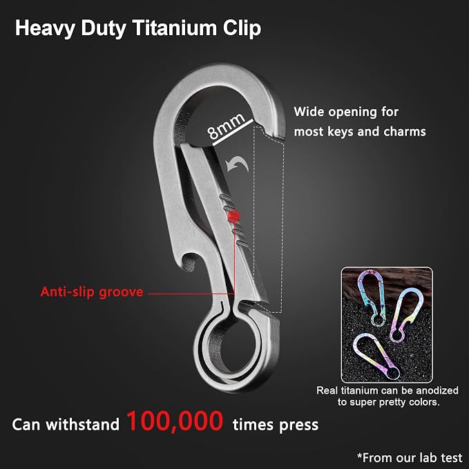PJYTAC Key Chain Clip Titanium Carabiner Keychain Quick Release Carabiner - Image 5