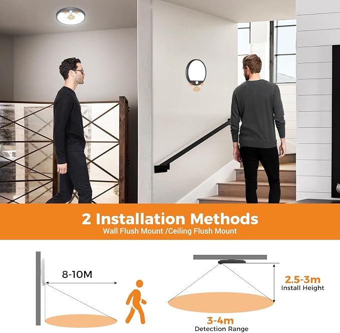 slochi 2Pack Motion Sensor Light Indoor Wired PIR, 3000K/4000K/6500K Closet - Image 8