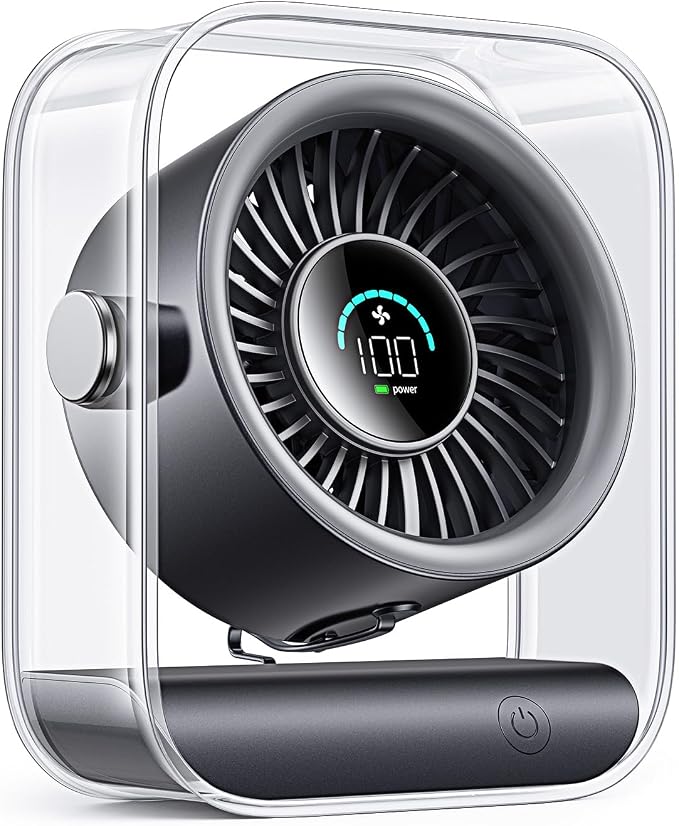 DIGIX Portable Desk Fan for Bedroom, Rechargeable Small Table Fan by CoolBreezeStylishEase