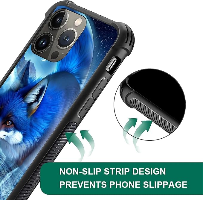 for iPhone 13 Pro Max Case, Snowy Mountain Fox Lake Pattern Graphic Design Girl - Image 5