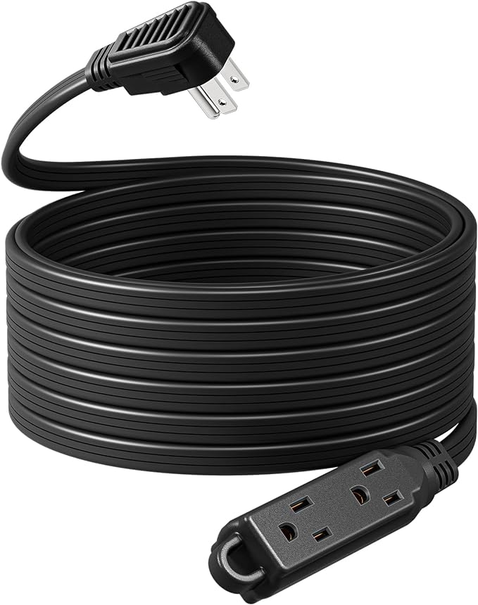 DEWENWILS Flat Plug Extension Cord, 25 FT 16/3 Awg Grounded Power Cable by DEWENWILS