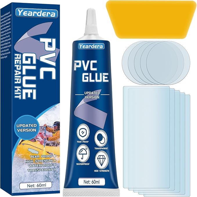 Yeardera Air Mattress Patch Kit, Waterproof Vinyl Repair Kit, High Strength PVC by Yeardera