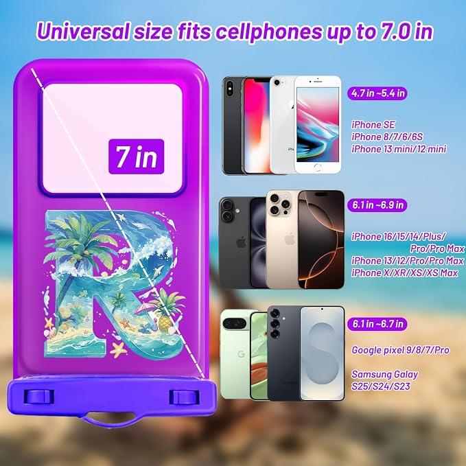 Personalized Initial Waterproof Phone Pouch Case - Image 2