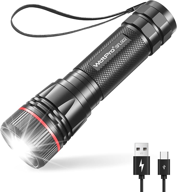 WdtPro Rechargeable Flashlights High Lumens, 1 Pack 10H Long Lasting Super by WdtPro