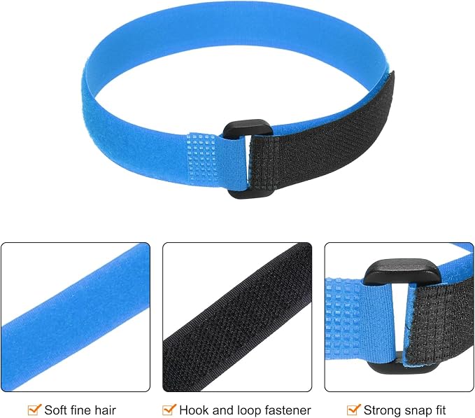 MECCANIXITY 5Pcs Reusable Battery Tie Down Straps, 0.8x20" Blue Nylon - Image 3