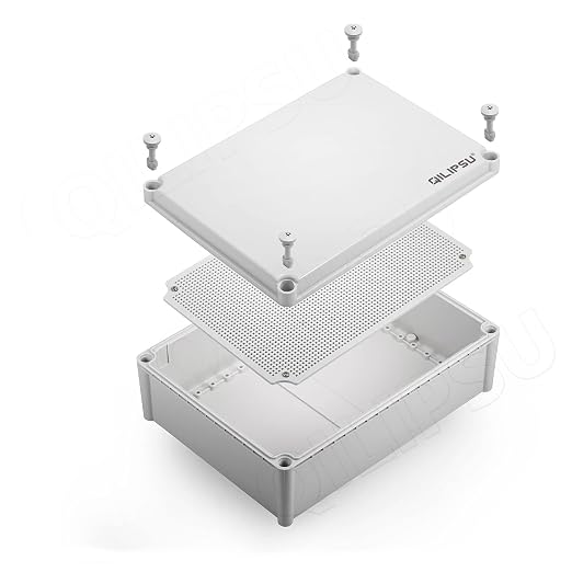 QILIPSU Junction Box with Mounting Plate 380x280x130mm, ABS Plastic DIY by QILIPSU